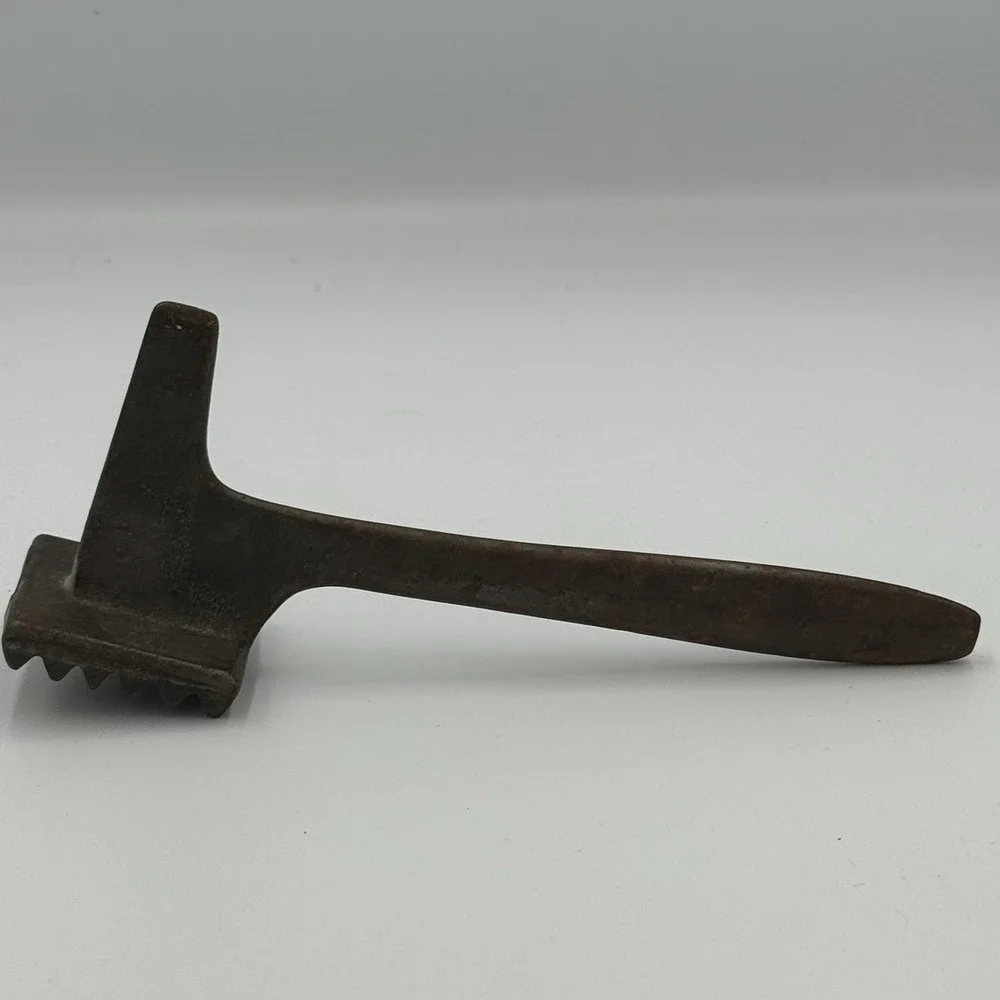 Vintage Primitive Kitchen Cast Iron Meat Tenderizer Ice Hammer 7.75